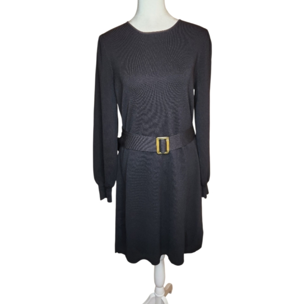 NEW Ann Taylor Belted Puff Sleeve Sweater Dress Size Medium